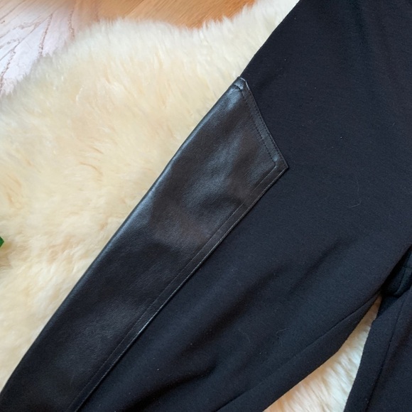 Trouvé Faux Leather Panel Black Classic Leggings M - Picture 2 of 10